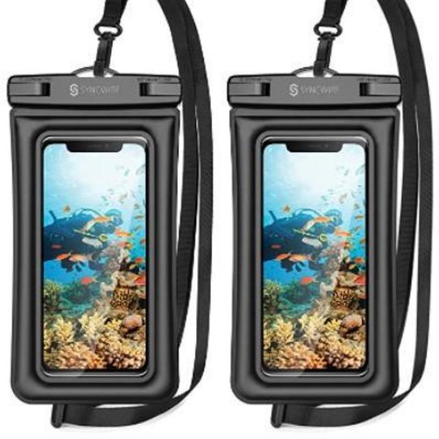 Syncwire Waterproof Phone Pouch, 2 Pack IPX8 Waterproof Case Underwater Dry Bag Compatible with iPhone 12 SE2 11 Pro XS Max XR X 8 7 6s Plus Galaxy S10 S9 Note 10 Google Pixel Up to 7"