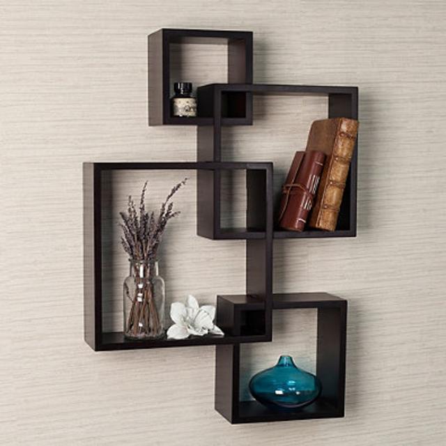 Danya B™ Intersecting Cube Shelves in Laminated Espresso