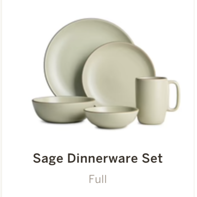 Heath Ceramics Sage Dinnerware Set