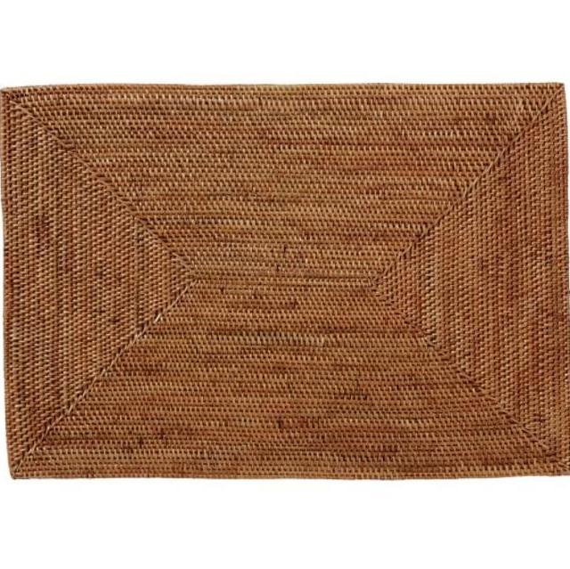 Tava Rectangular Place Mat, 14 x 20", Set of 4, Honey