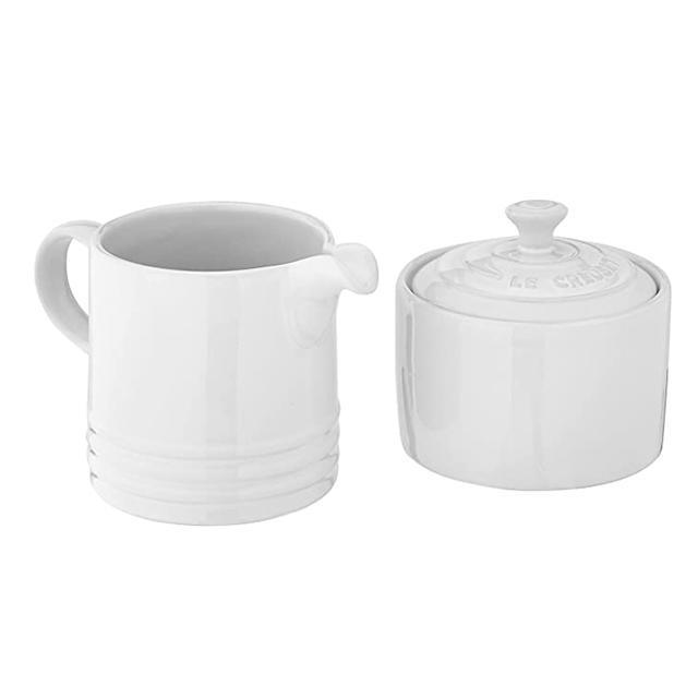Le Creuset Stoneware Cream and Sugar, 2 pc. Set, White