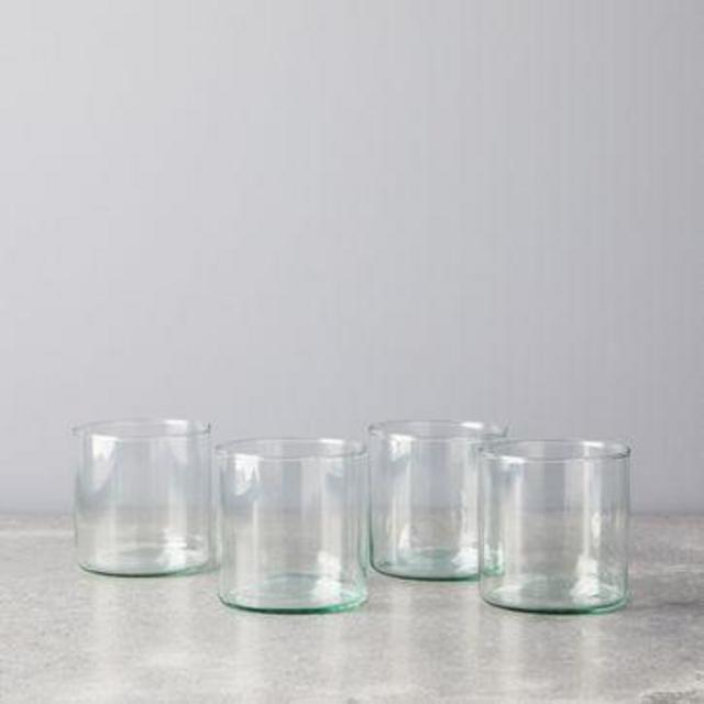 Handblown Recycled Glassware (Set of 4) Medium wide