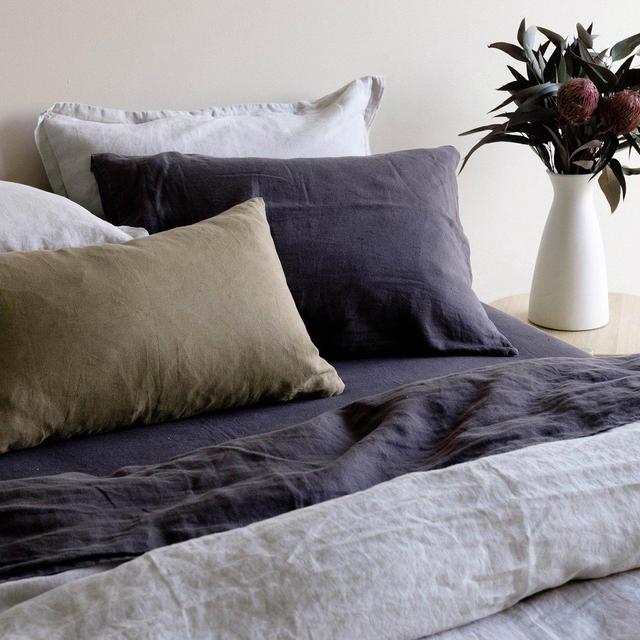 Morrow Soft Goods DUVET SET HEIRLOOM LINEN Color: Stone