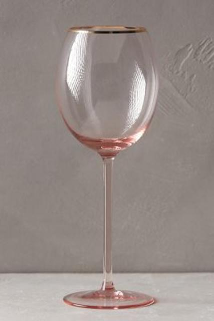 Gilded Rim White Wine Glass