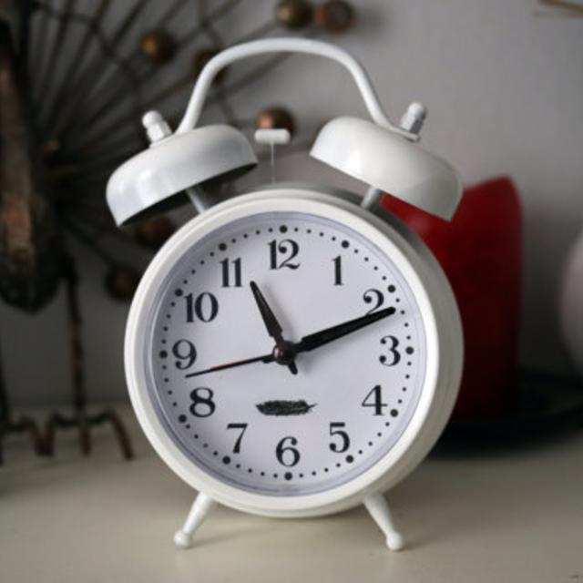 Upcycled White Alarm Clock