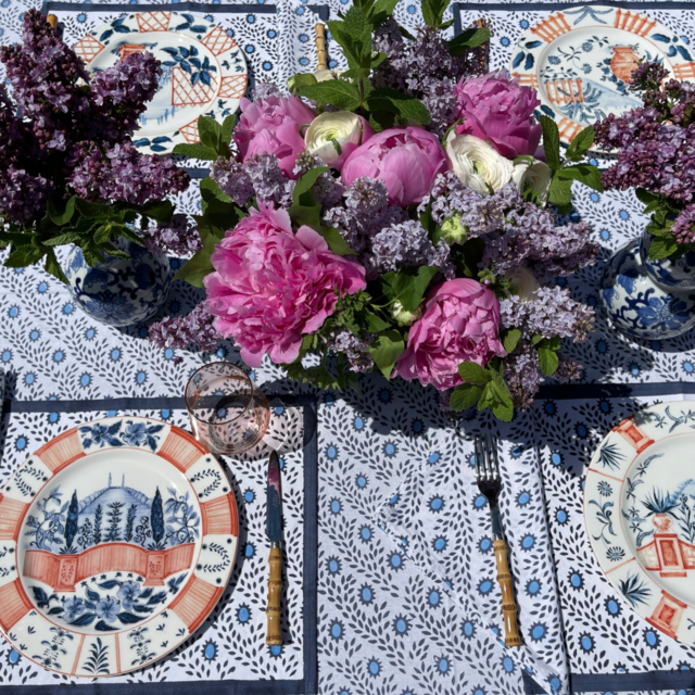 Blue Dahlia Tablecloth
