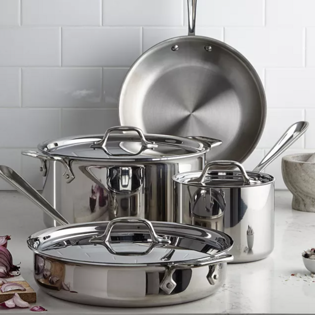 All-Clad Stainless Steel 7-Pc. Cookware Set, Created for Macy's