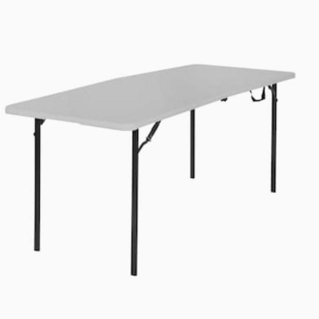 Cosco 30-in x 72-in Indoor Rectangle Resin Gray Folding Table