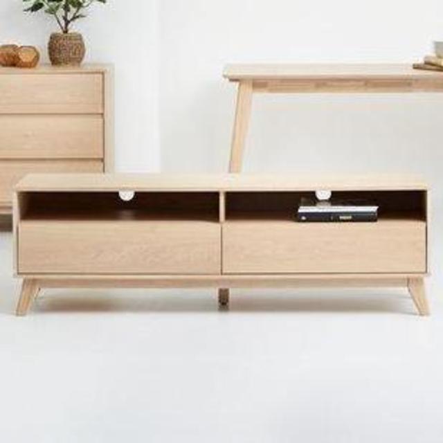Tv Stand Kalby - 2 Drawers Light Oak