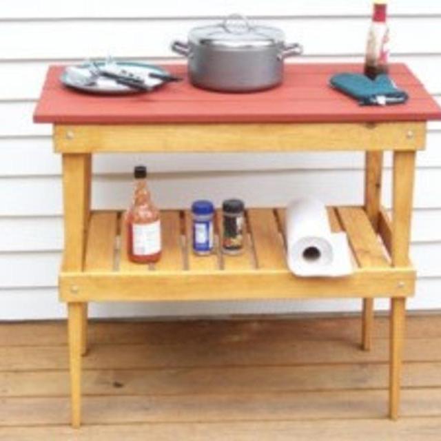 Deck B.B.Q. Table,WOOD B.B.Q .TABLE, Wood Patio Party Furniture,Wood Deck Table, Patio Wood Table,Wood Garden Table,Wood Party Table,