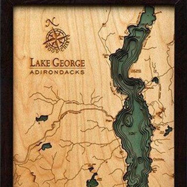Lake George - Framed Wood Chart