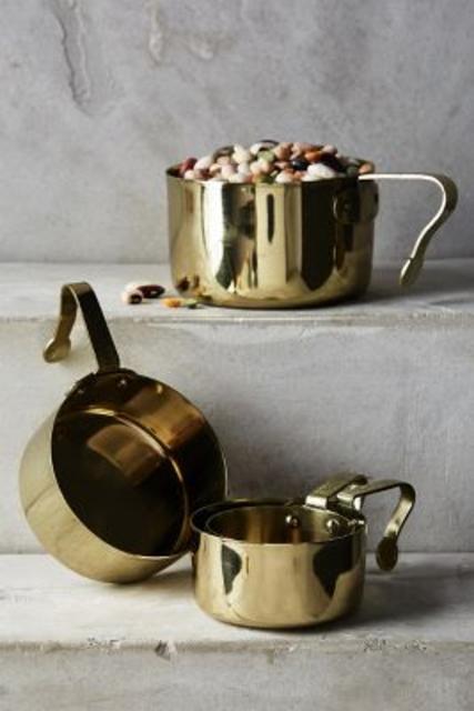 Brass-Finished Measuring Cups