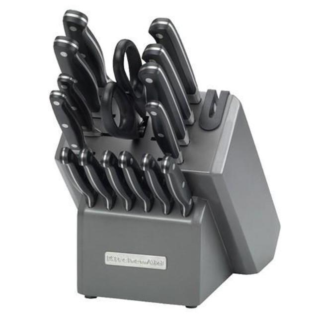 KitchenAid® 16pc Triple Riveted Cutlery Set - Black
