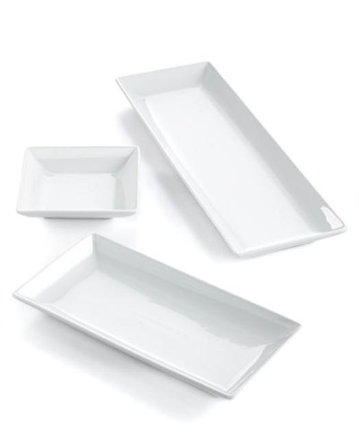 Set of 3 Whiteware Nested Serving Trays