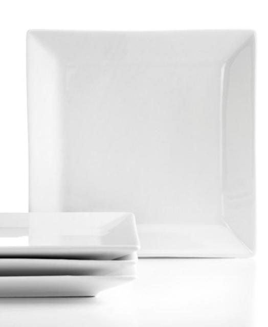 The Cellar Set of 4 Whiteware Square Appetizer Plates