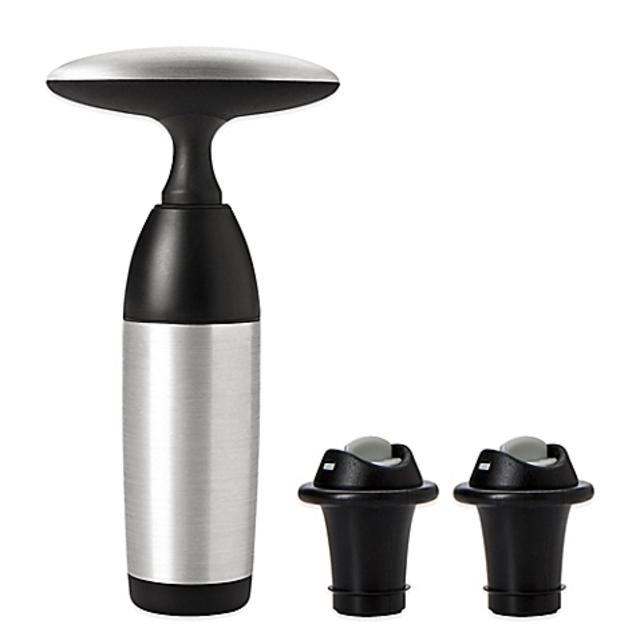 OXO® SteeL Vacuum Wine Preserver with 2 Stoppers