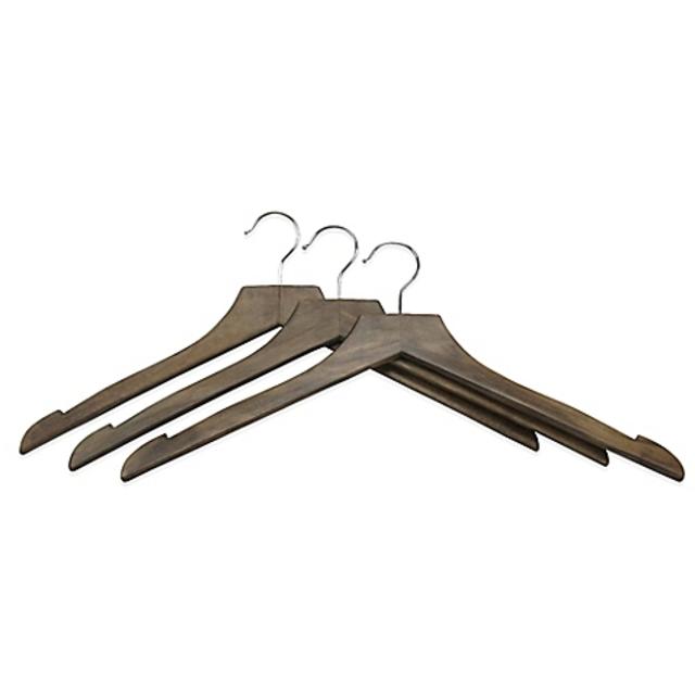 Refined Closet™ 3-Pack Shirt Hanger in Walnut