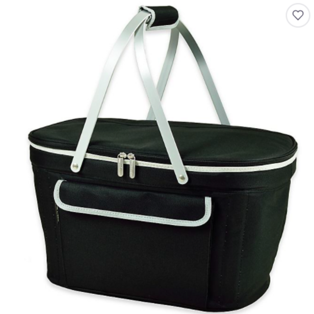 Picnic at Ascot Collapsable Insulated Basket, Black