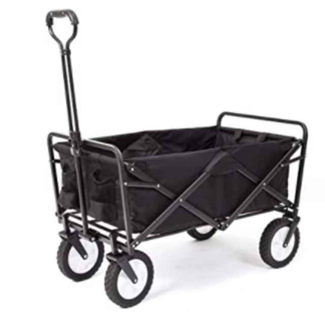 Mac Sports Collapsible Folding Outdoor Utility Wagon, Black