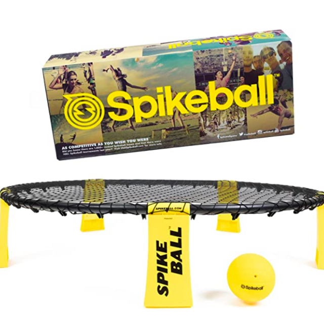 Spikeball Game Set - Played Outdoors, Indoors, Lawn, Yard, Beach, Tailgate, Park - Includes 1 Ball, Drawstring Bag, and Rule Book - Game for Boys, Girls, Teens, Adults, Family