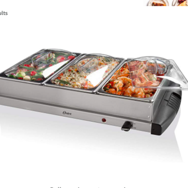 Oster Buffet Server Warming Tray | Triple Tray, 2.5 Quart, Stainless Steel