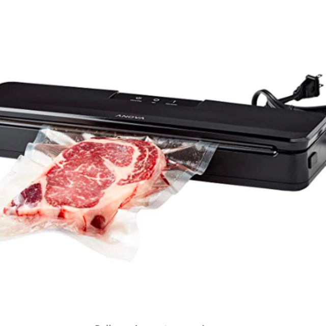 Anova Culinary ANVS01-US00 Anova Precision Vacuum Sealer, Includes 10 Precut Bags, For Sous Vide and Food Storage