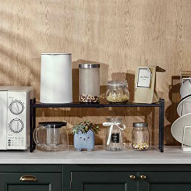 Beeloving Expandable Cabinet Shelf Organizer, Black