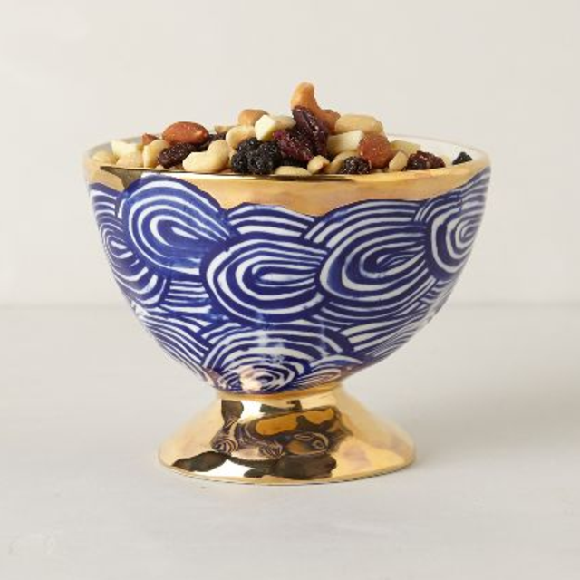 Jardin Des Plantes Pedestal Bowl in Gold