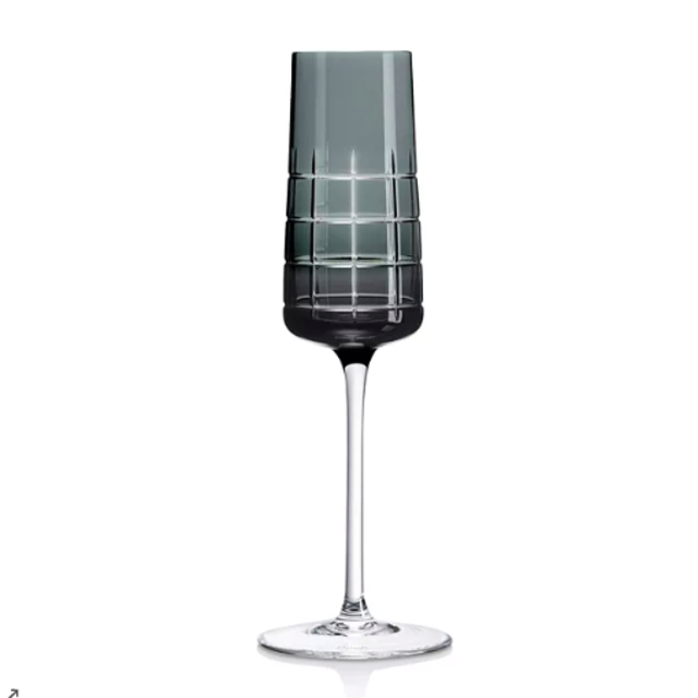 Christofle Graphik Crystal Flutes, Set of 2