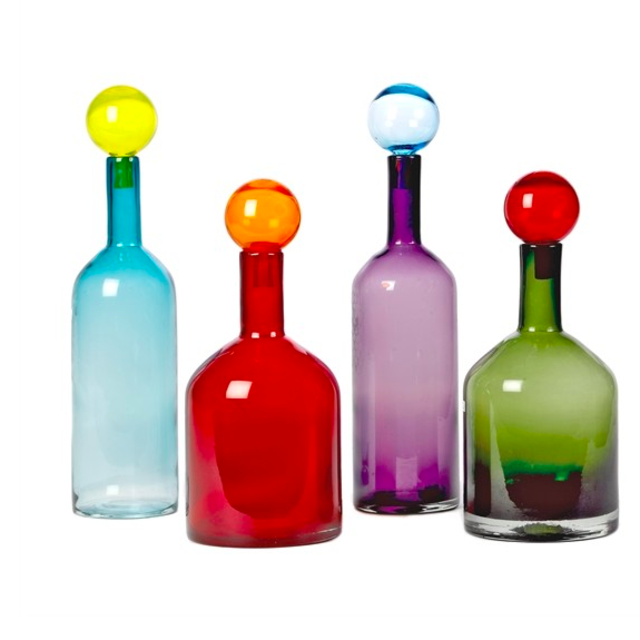 Bubbles & Bottles Multi Color Set of 4