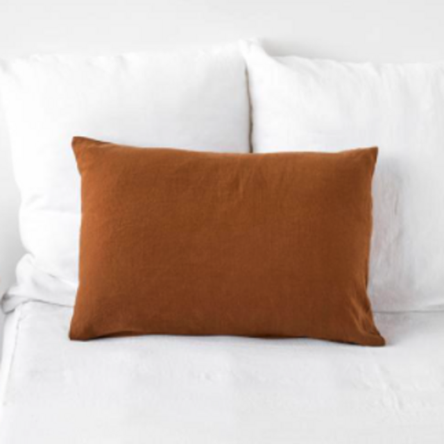 Cinnamon linen pillowcase