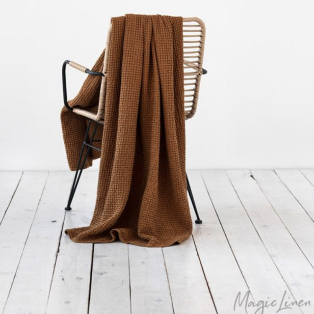 Cinnamon waffle throw