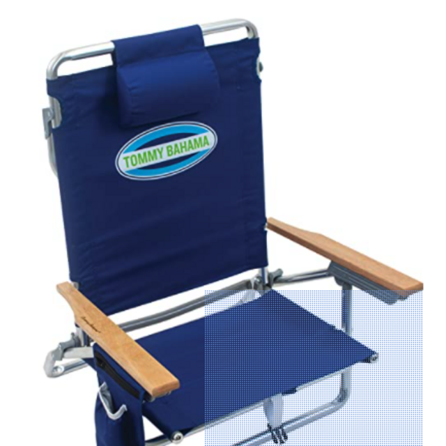 Tommy Bahama 5-Position Classic Lay Flat Folding Backpack Beach Chair