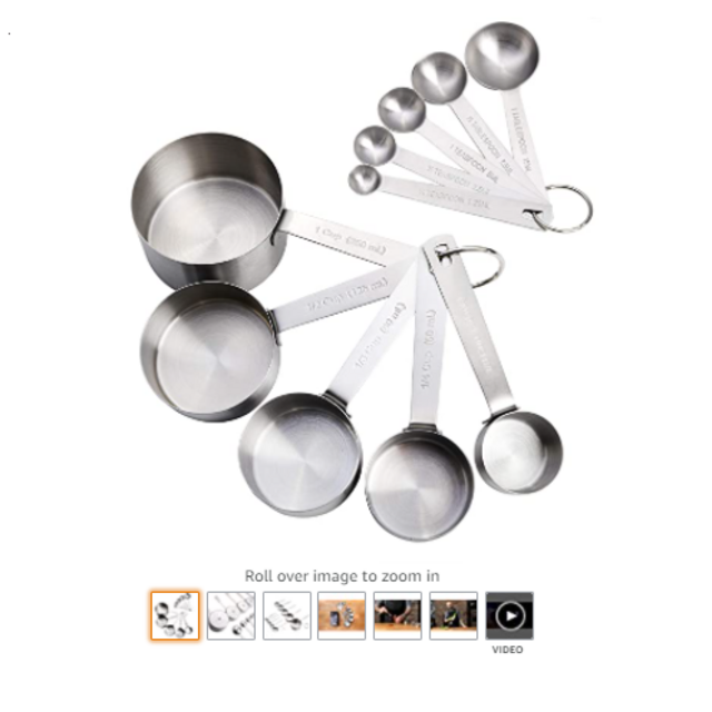 Babish 10-Piece Stainless Steel Measuring Cups & Spoon Set