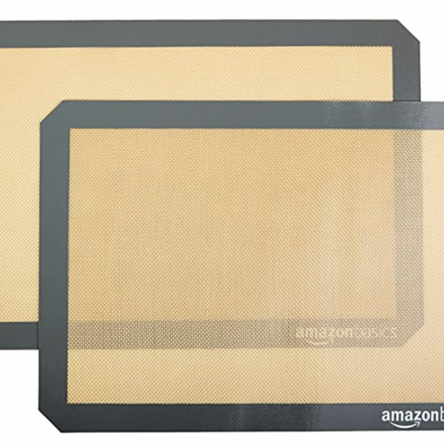Amazon Basics Silicone, Non-Stick, Food Safe Baking Mat - Pack of 2