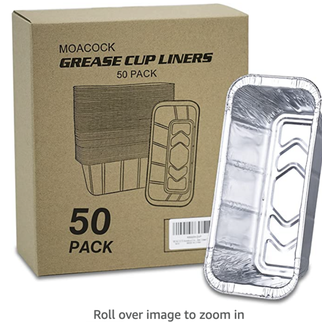 MOACOCK 50Pack Drip Pan Compatible with Blackstone Griddles 28 & 36 & 30 & 22 & 17 Inches, Aluminum Foil Grease Drip Pans, Grill Grease Tray Blackstone Griddle Accessories