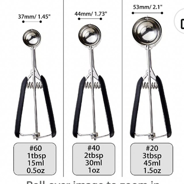 Cookie Scoop Set - Include 1 Tbsp/ 2 Tbsp/ 3Tbsp - 3 PCS Cookie Scoops for Baking - Cookie Dough Scoop - Made of 18/8 Stainless Steel