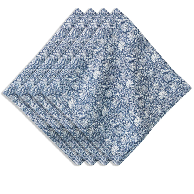 Veronica Beard Bohemian Vine Napkin Set of 4 - Navy