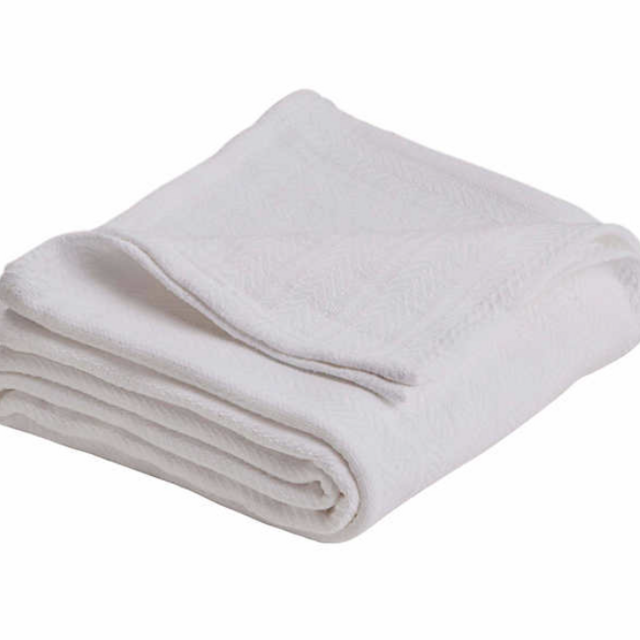Vellux Cotton Woven Blanket- White