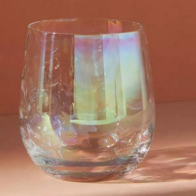 Iridescent Stemless Wine Glasses, Set of 4