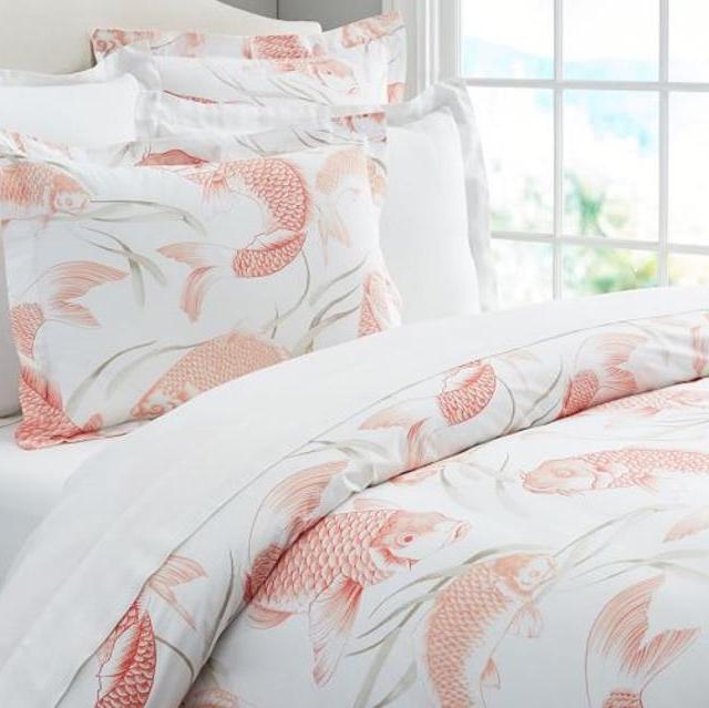 Koi Fish Organic Duvet Cover & Shams