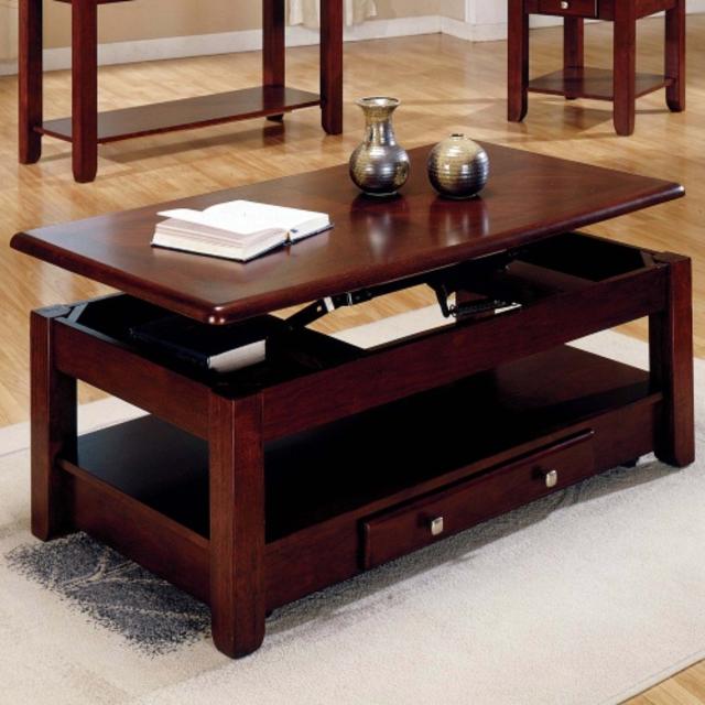 Steve Silver Nelson Lift Top Cocktail Table with Casters - Cherry
