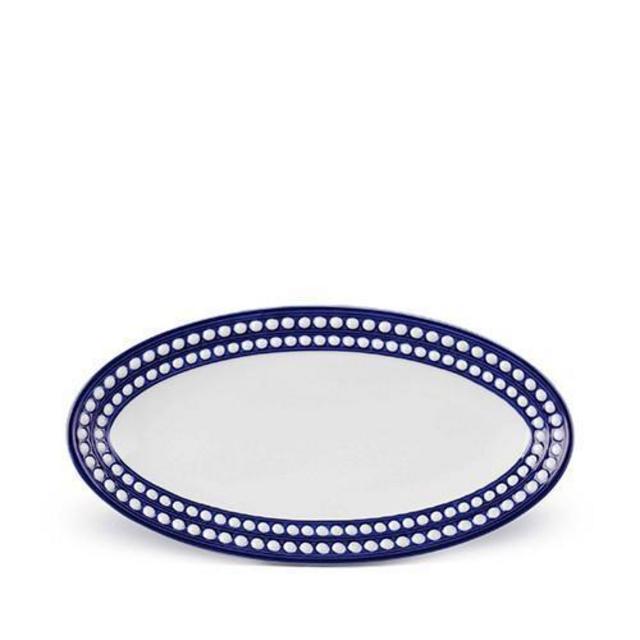 L'objet Perlee Bleu Oval Platter 14"x7"