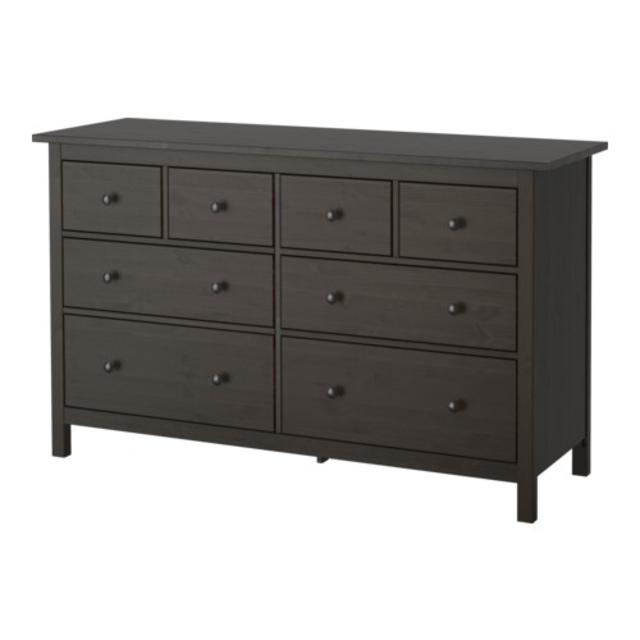 HEMNES 8-drawer dresser, black-brown