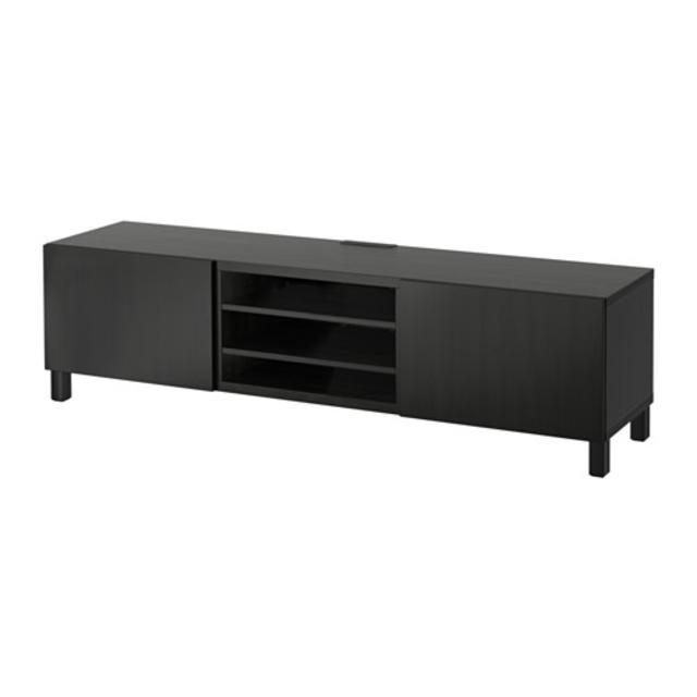 BESTÅ TV unit with drawers, Lappviken black-brown