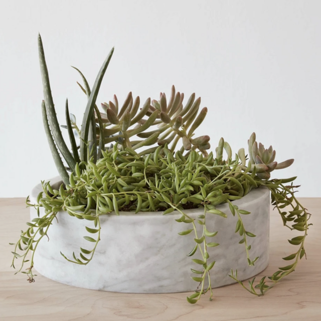 Puebla Marble Planter - Wide