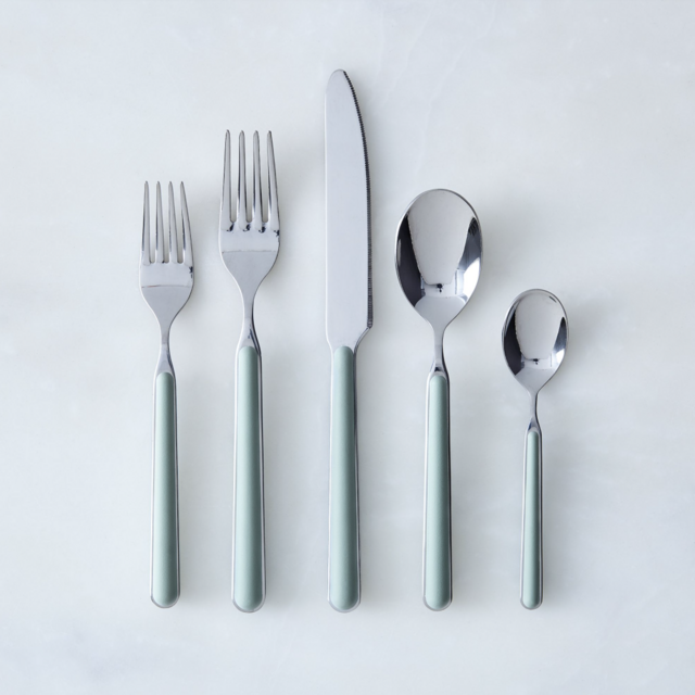 Italian Flatware, Fantasia Color Flatware Set in Sage