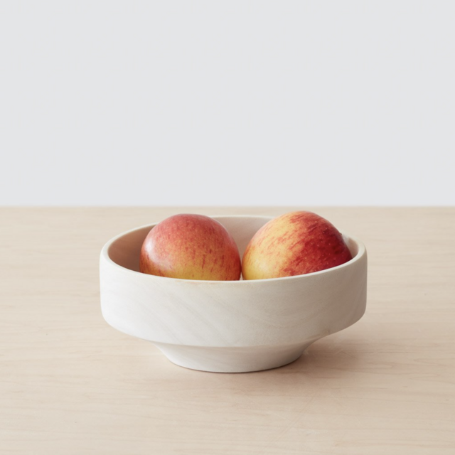 Tikal Wood Serving Bowl in White Teak - Medium