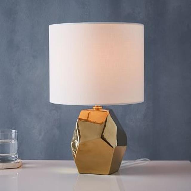 Ceramic Nature Geo Table Lamp - Gold