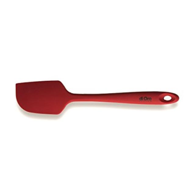 di Oro Living Large Silicone Spatula - 600ºF Heat-Resistant Spatula - One-Piece Design - Pro-Grade Non-Stick Silicone Rubber with Stainless Steel S-Core Technology! (Red)